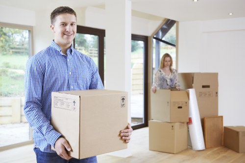 Local moving van handling access and parking near Dulwich homes