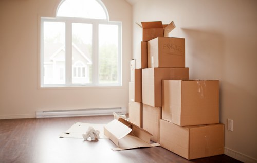 Packing boxes and household items for transport in Dulwich