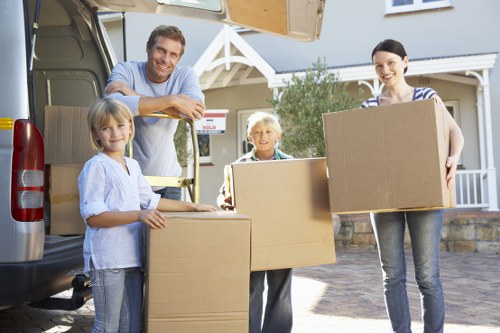 Local movers navigating a residential street in Dulwich