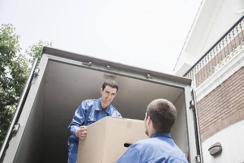 Packed boxes and furniture ready for local removals in Dulwich